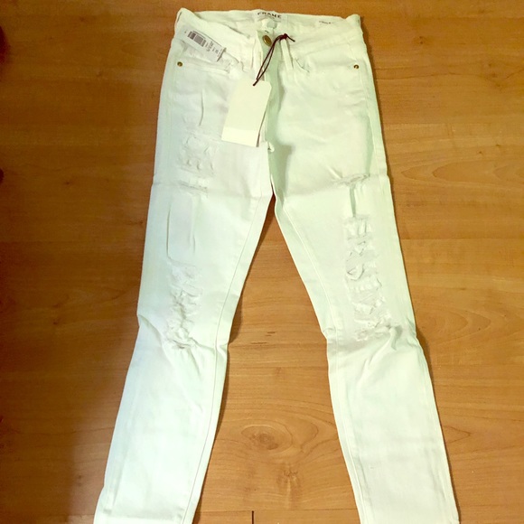 FRAME white Ripped Jeans - Picture 2 of 2